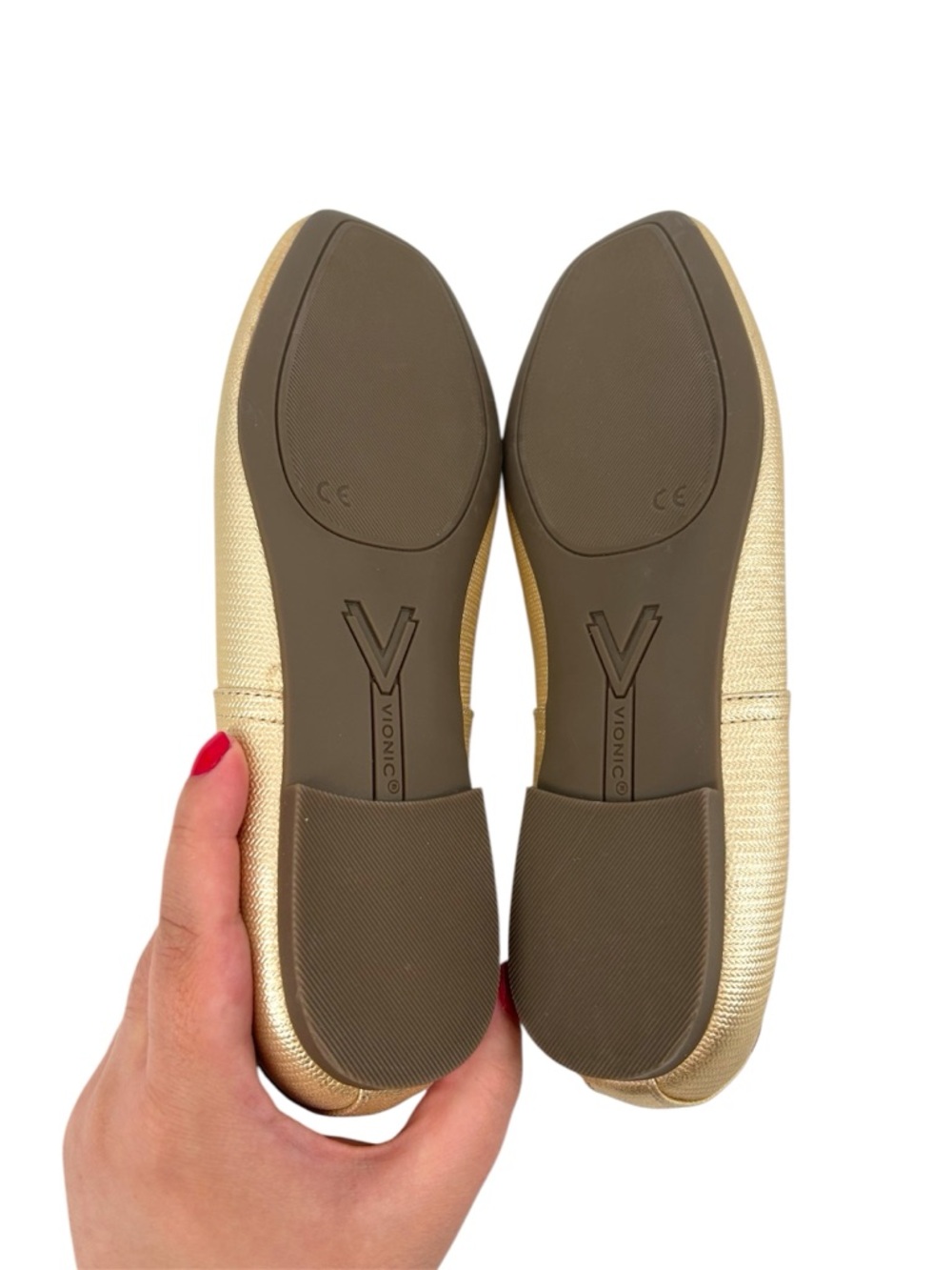 Vionic Orinda Square Toe Ballet Flats in Gold Womens Size 7 READ - Picture 7 of 8